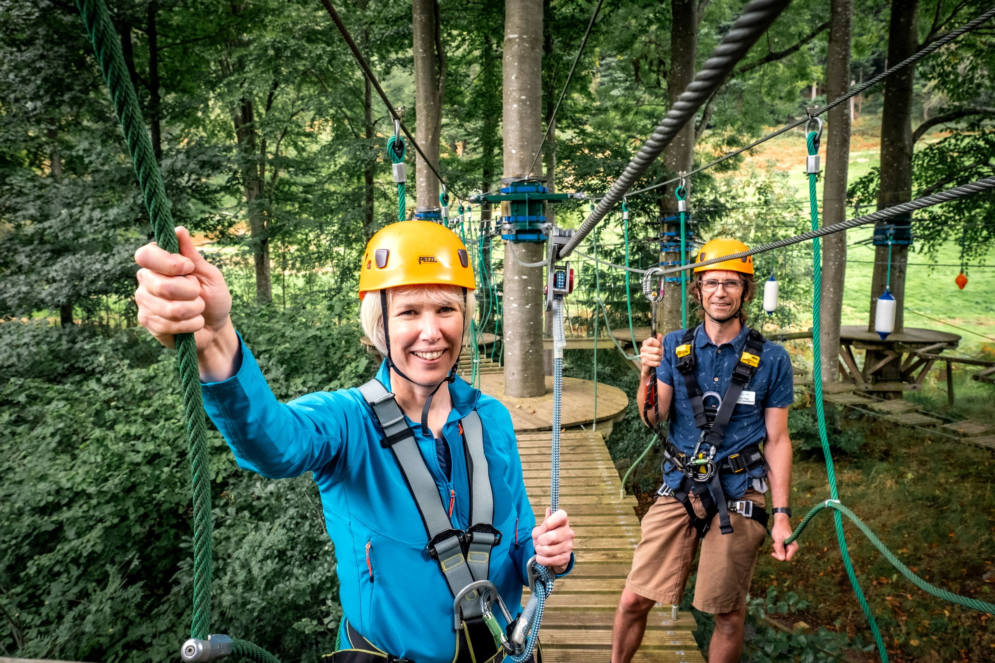 Helen Archibald - new Head of Income Generation at the Lake District Calvert Trust learns the ropes under the watchful eye of Head of Operations John Ford