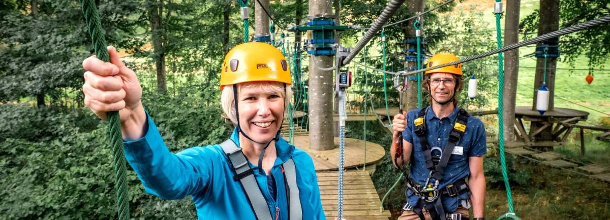 Helen Archibald - new Head of Income Generation at the Lake District Calvert Trust learns the ropes under the watchful eye of Head of Operations John Ford