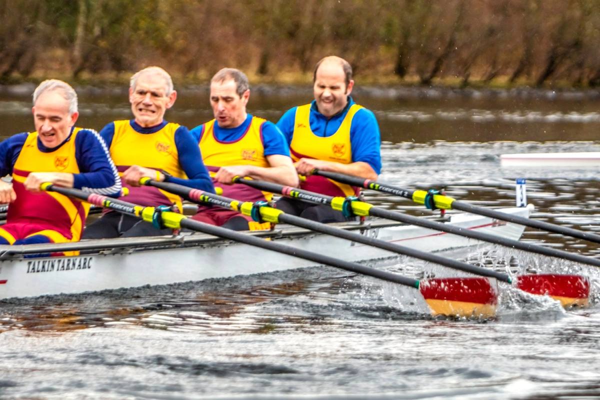 Exhaustion shows on faces of crews at the finish of the trial event