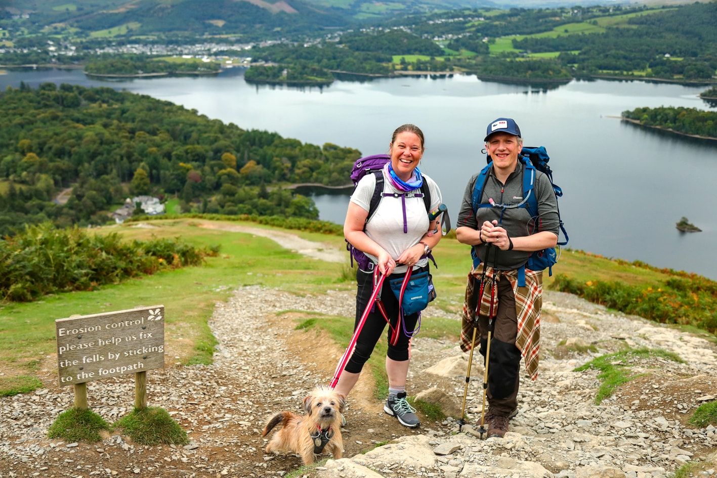 Two and four legged hikers at 2021 Keswick Mountain Festival