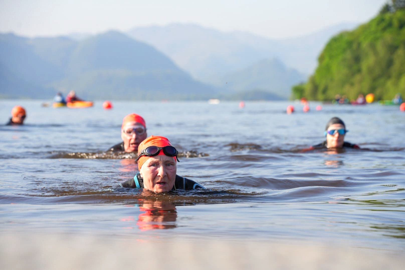 Open water swimming in Derwentwater at KMF 2024