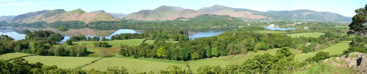 Derwentwater and the whole vale of Keswick seen from the top of Castlehead