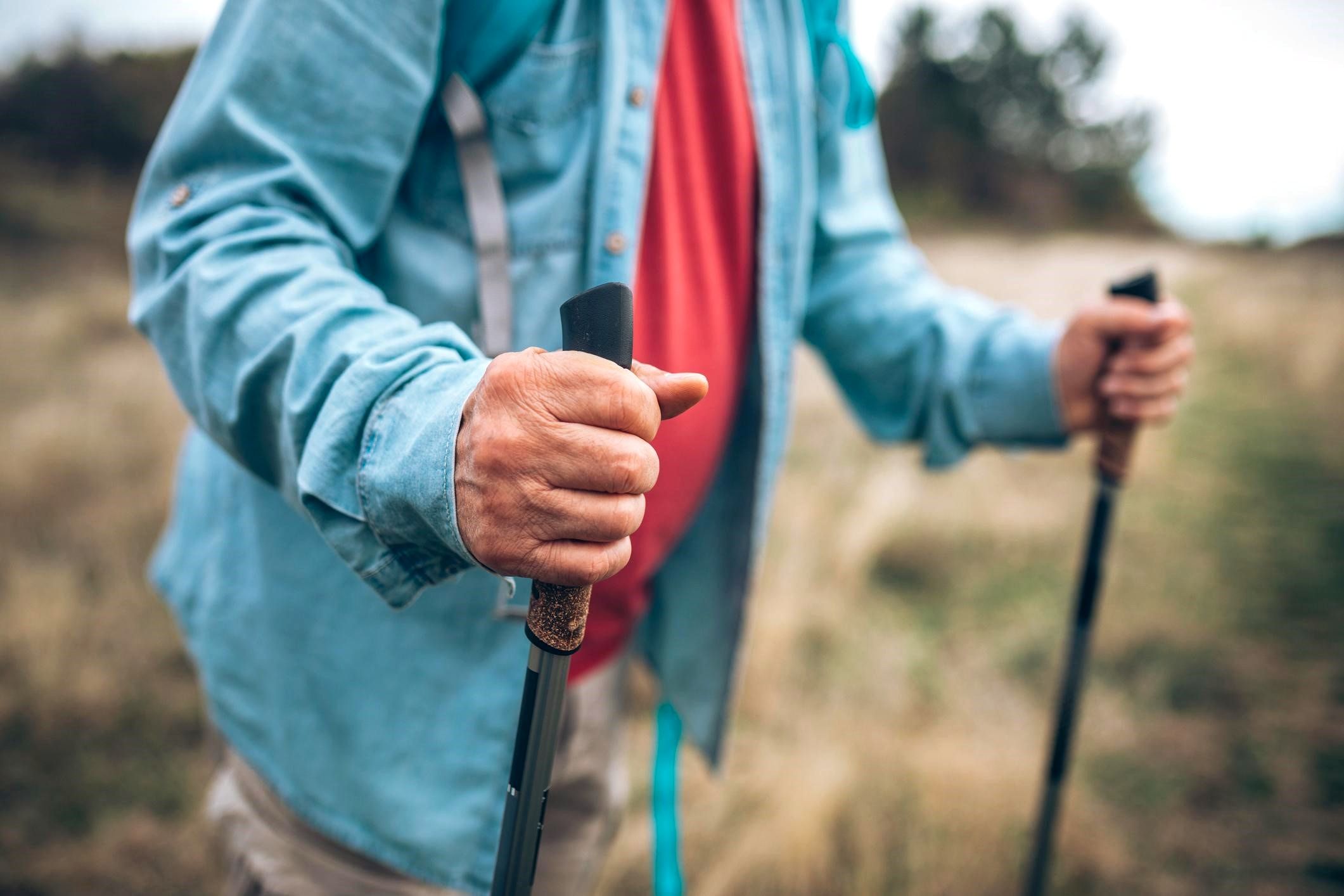 Person using walking poles