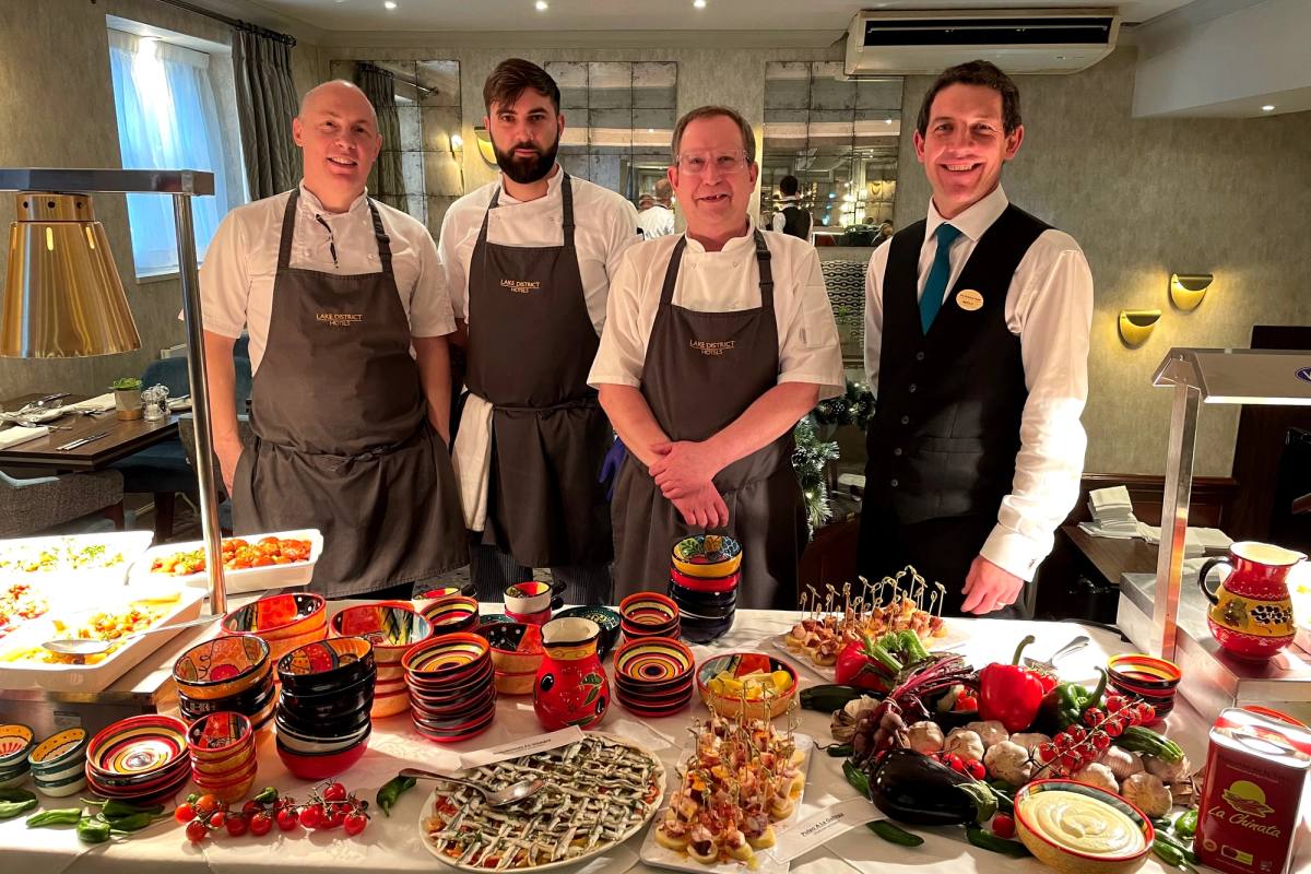 Left to right: Lake District Hotels Executive Chef, Mark Harris; Ionut Rolea, Skiddaw Hotel Sous Chef; Bobby Fillingham, Skiddaw Hotel Head Chef & Neels Ferreira, Skiddaw Hotel General Manager.