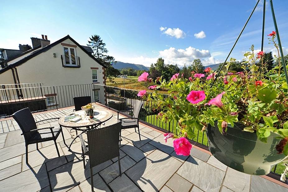 Patio with view over the fells