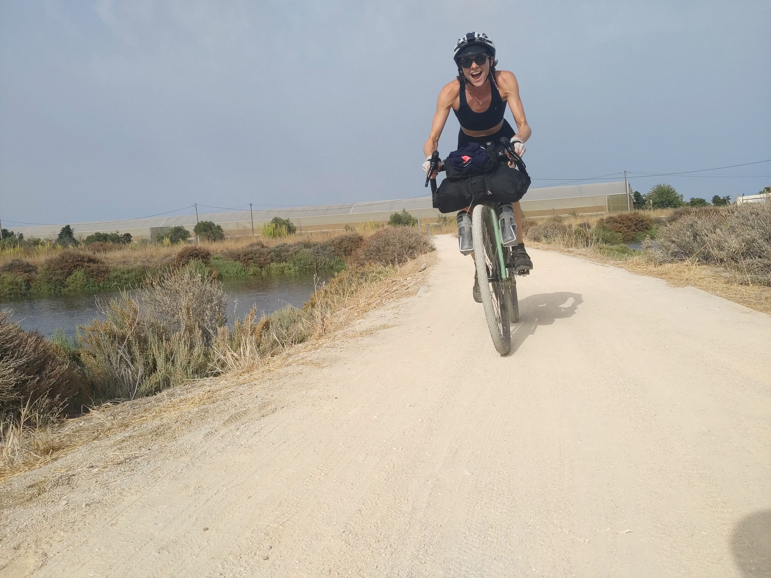 Zaell Ligertwood on her bike
