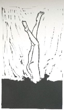 Quirky Lino Cut Printing' with 'Bun Head'!! aka Polly Marix Evans