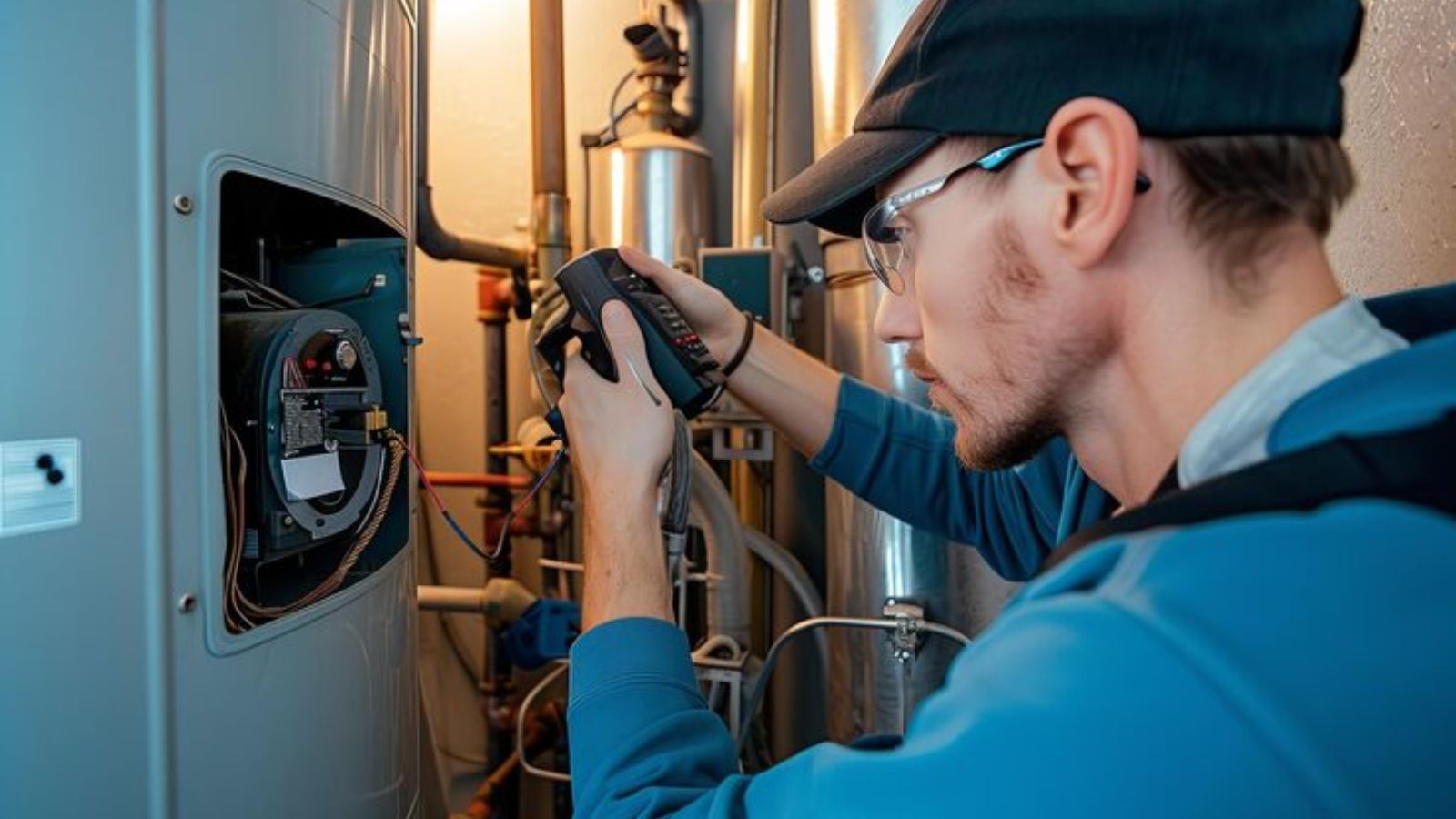 Clear Flow engineer carrying out boiler leak detection in Kensington & Chelsea, London