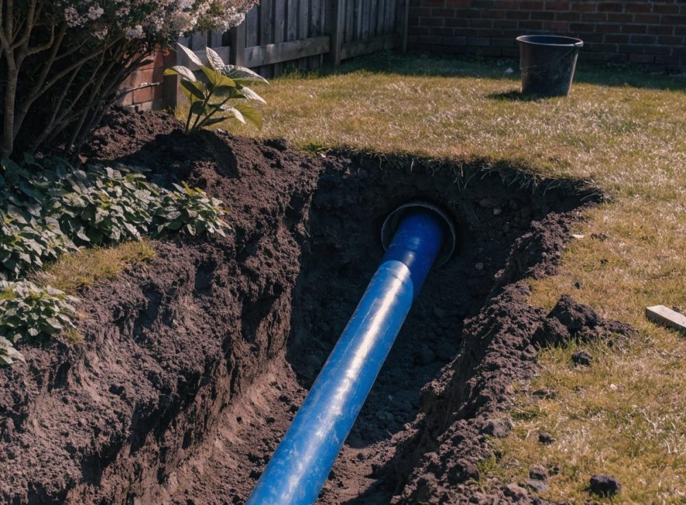 Underground mains water pipe