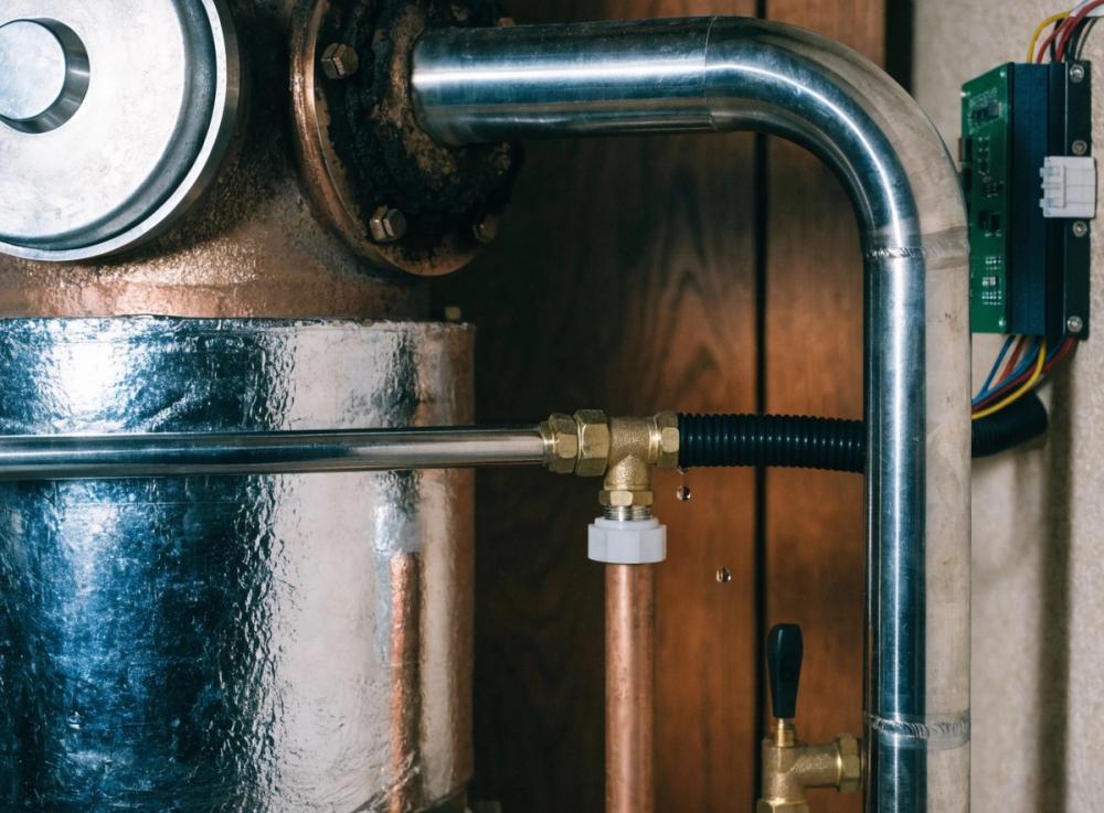 Boiler leak close-up