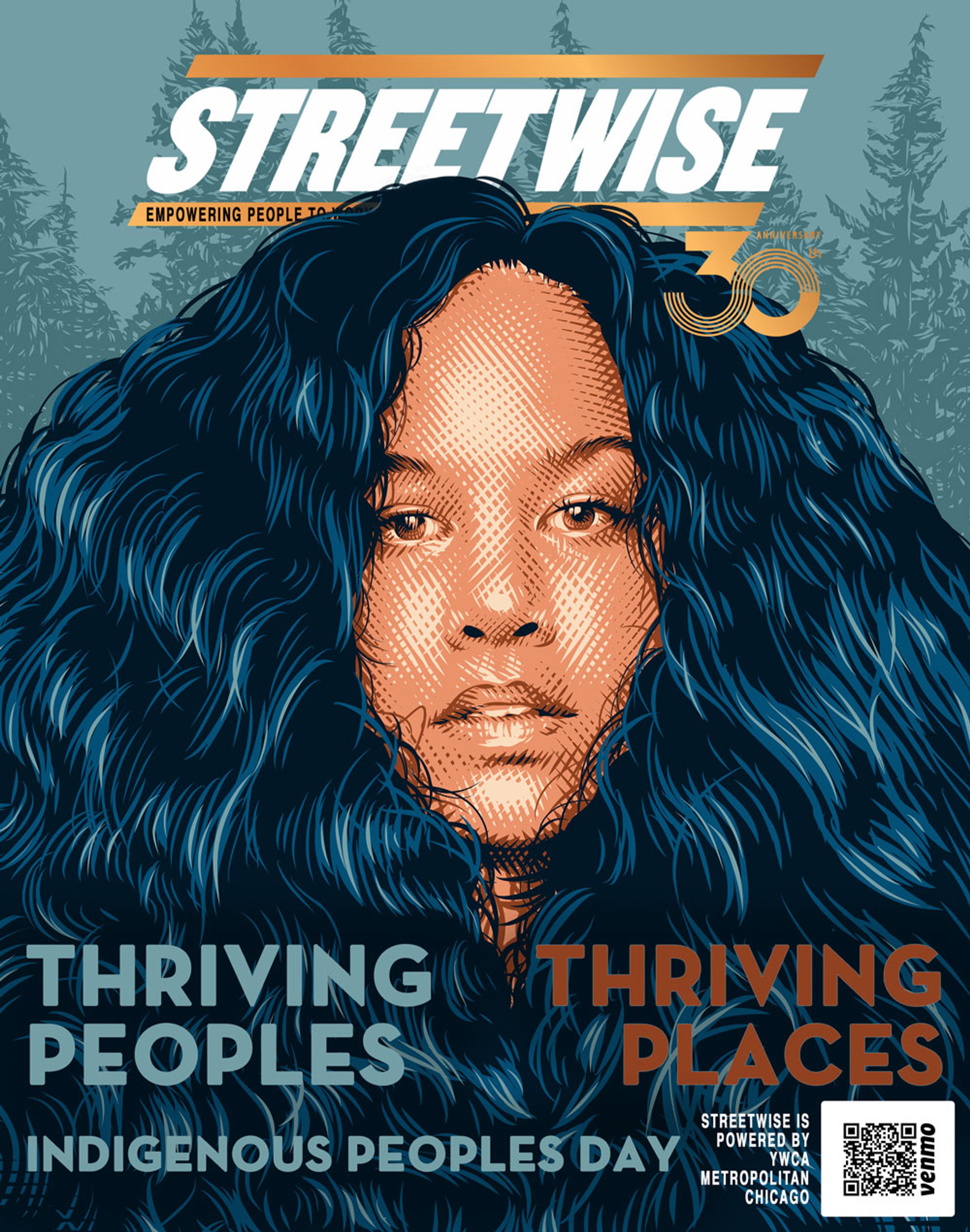 Indigenous activist Natalie Ball on the cover of Chicago street paper StreetWise