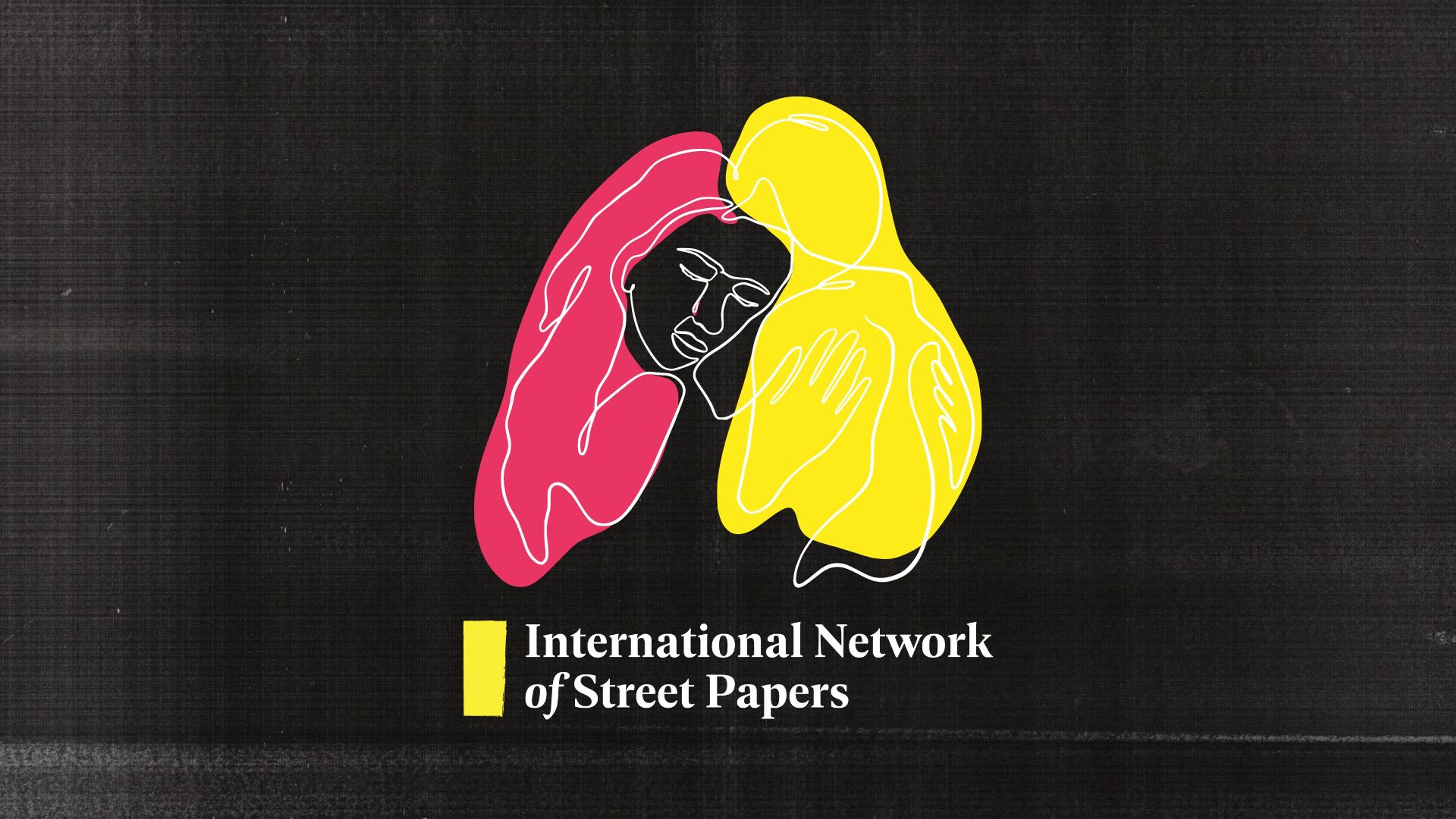 An illustration of two women embracing alongside the INSP logo