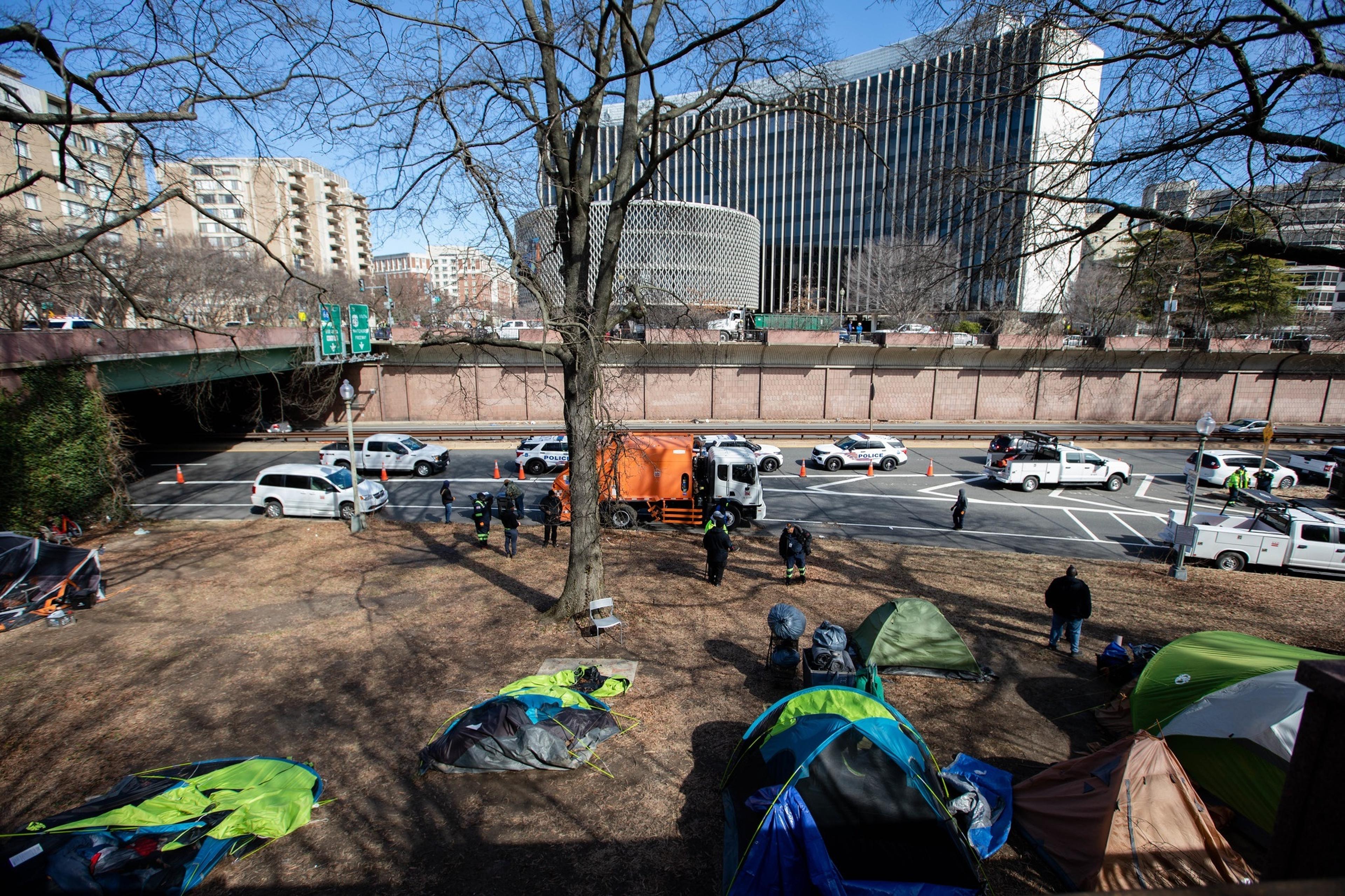 Authorities close an encampment in D.C. on President Trump's orders