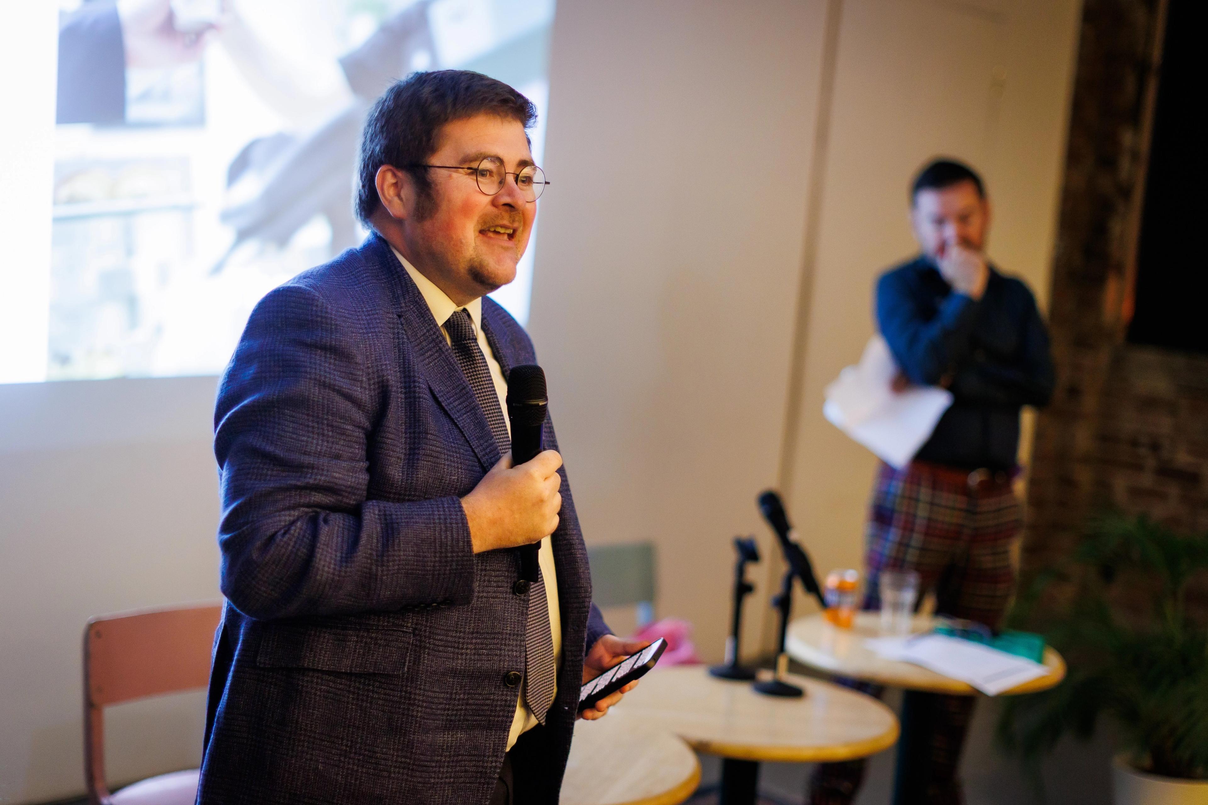 Brian Connolly at the INSP Summit 2026 welcome reception at Civic House, Glasgow