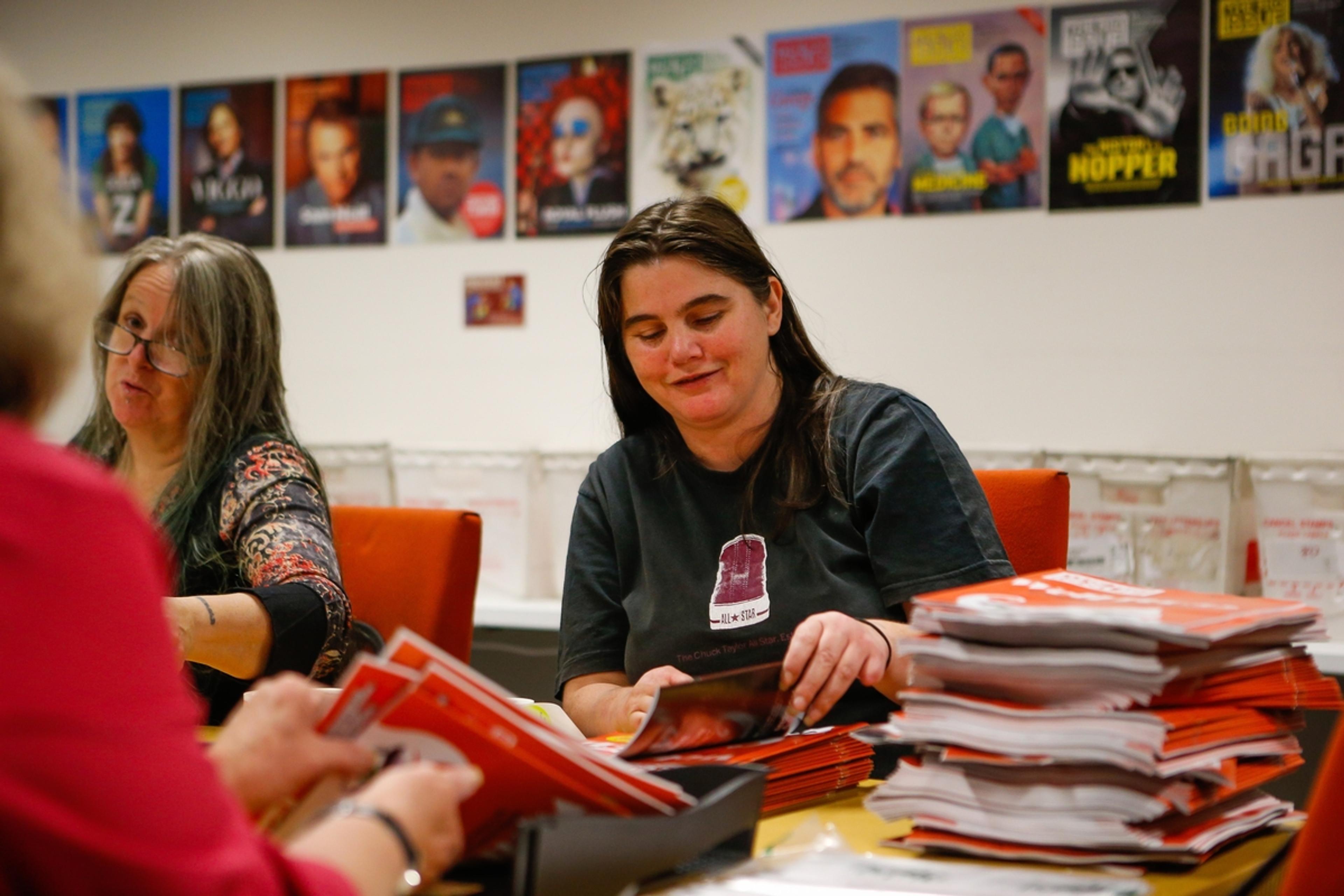 A woman - Lou - who earns an income via The Big Issue Australia's Women's Workforce