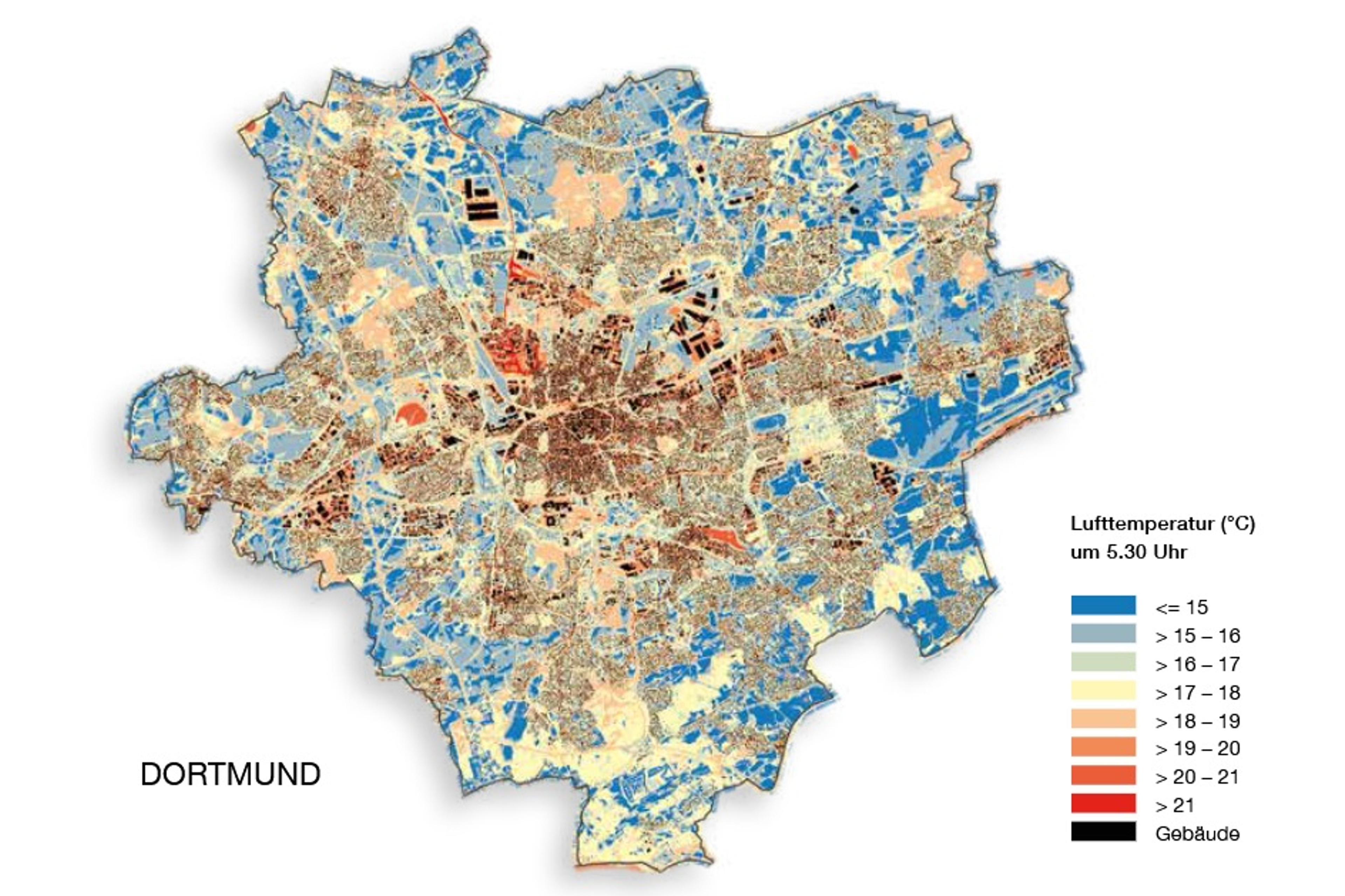 Heat map of Dortmund, Germany