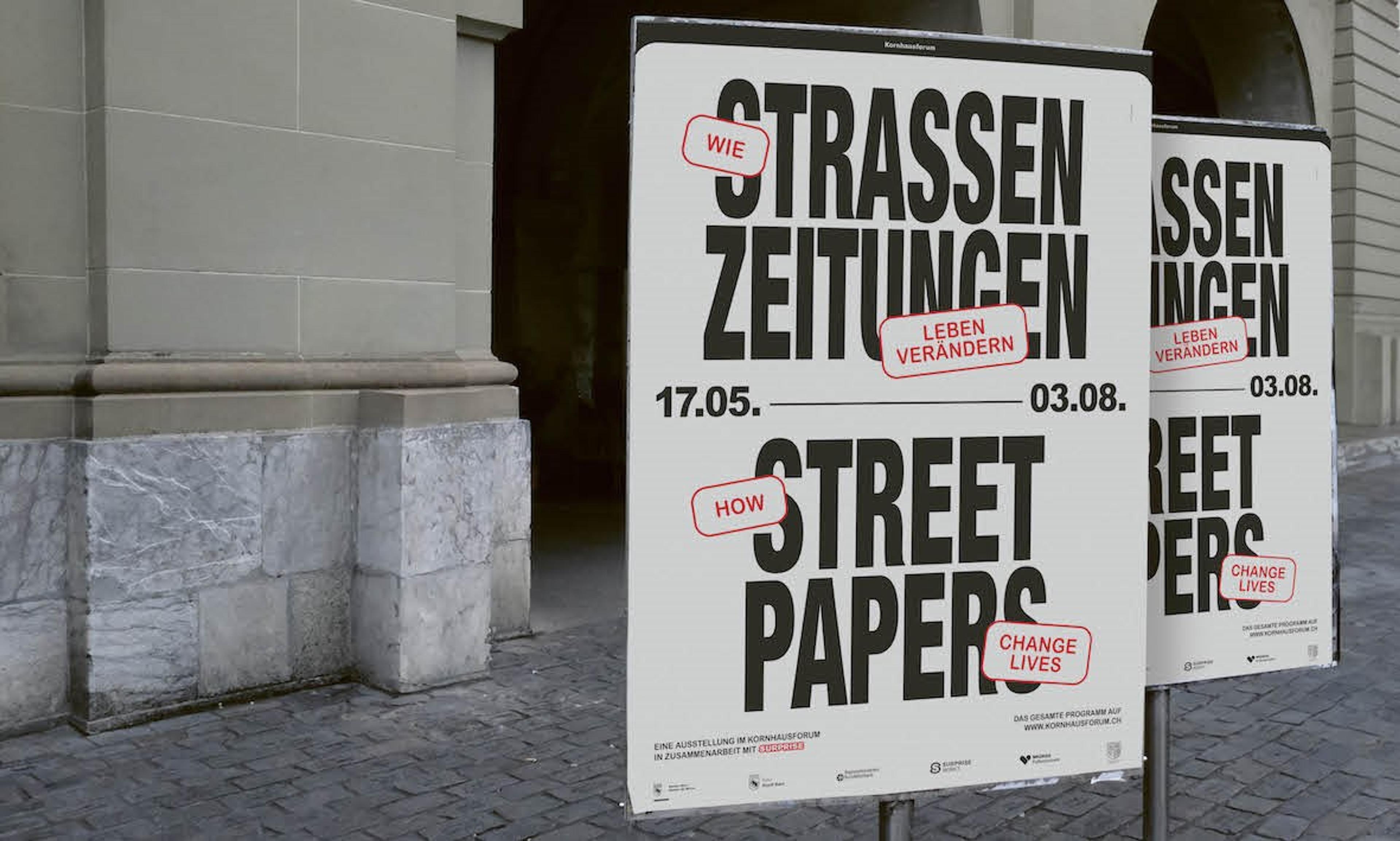 Exhibition on street papers in Bern, Switzerland