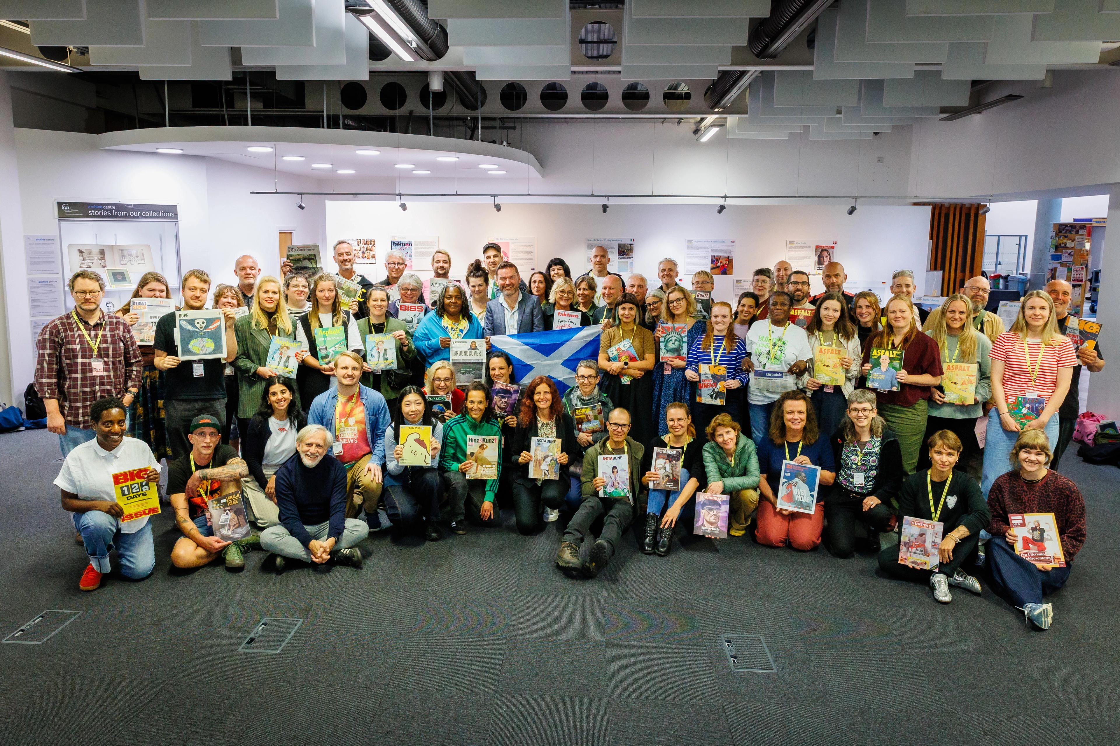 Delegates at the 2026 Global Street Paper Summit gather at Glasgow Caledonian University