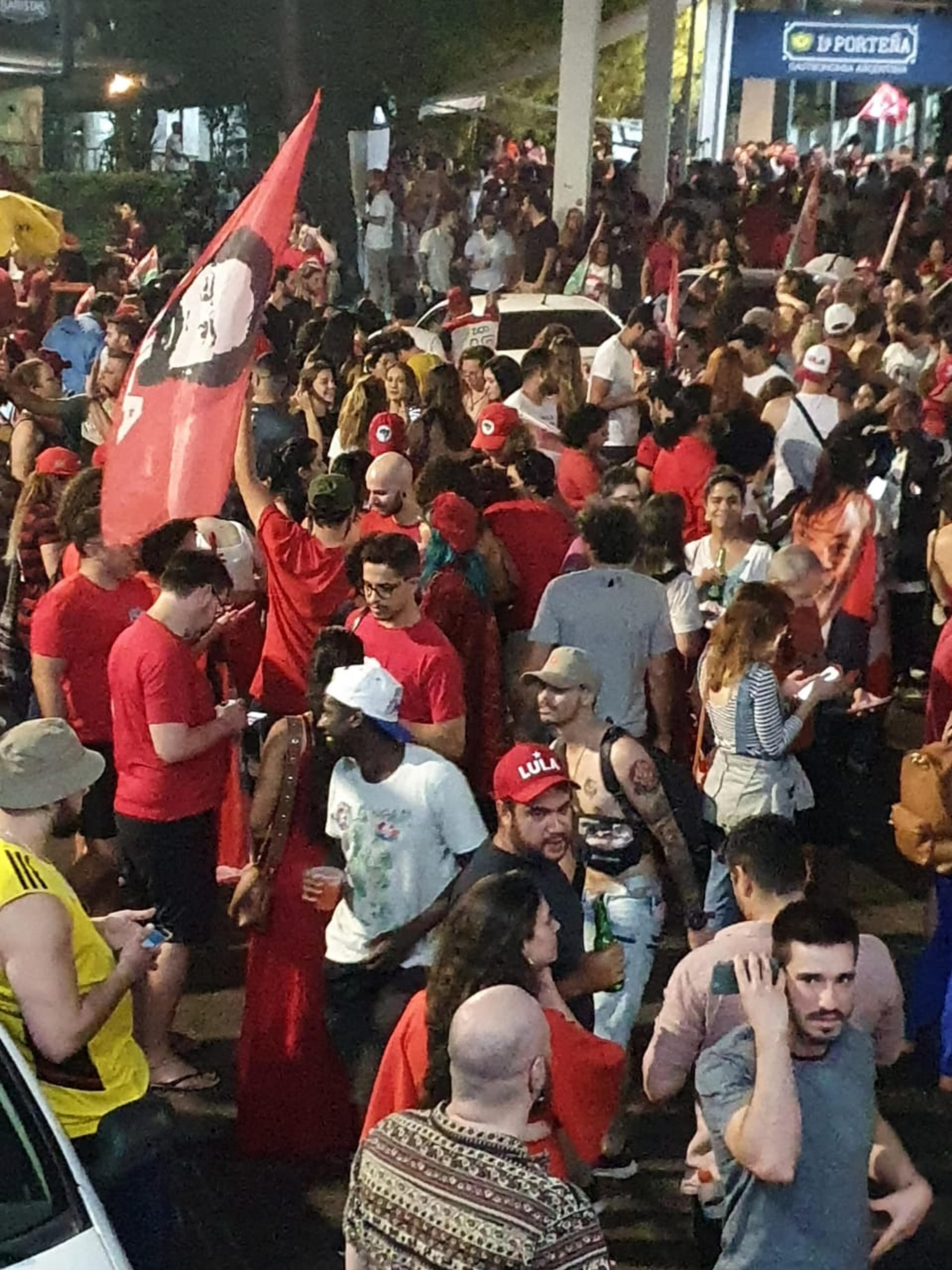 People gather on the streets of Brazil to celebrate the election of new president Lula