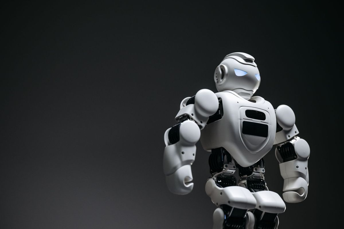 A futuristic robot, captured in a close-up studio shoot, showcasing innovation and design.