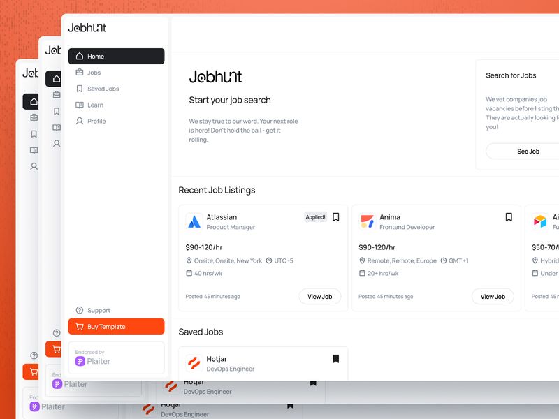 Jobhunt — İş İlanları Pazarı Web Sitesi Şablonu
