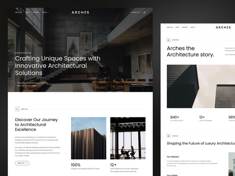 Arches — Mimarlık Ofisi Web Sitesi Şablonu - Hover