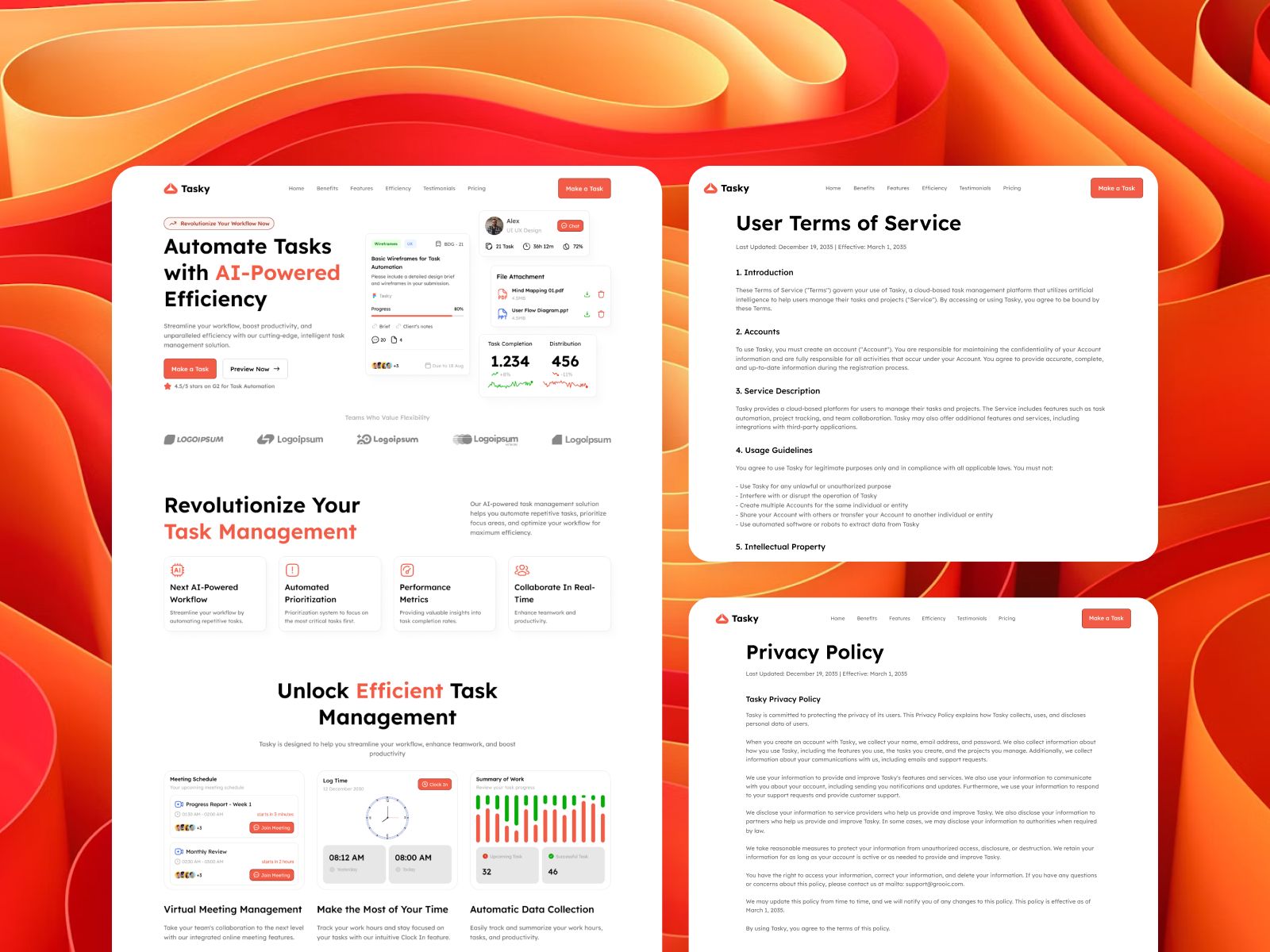 Tasky — SaaS Website Template screenshot 3