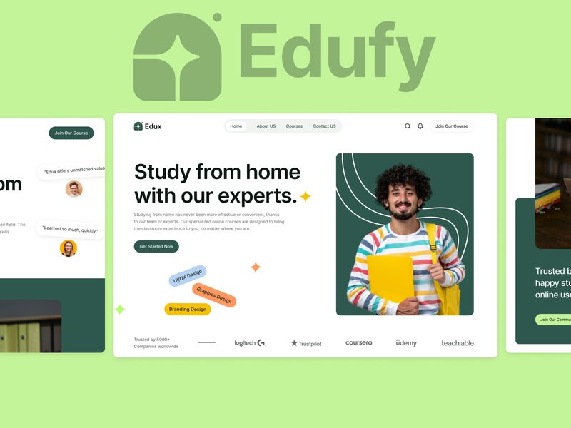 Edufy — Eğitim Kurumu Web Sitesi Şablonu - Hover