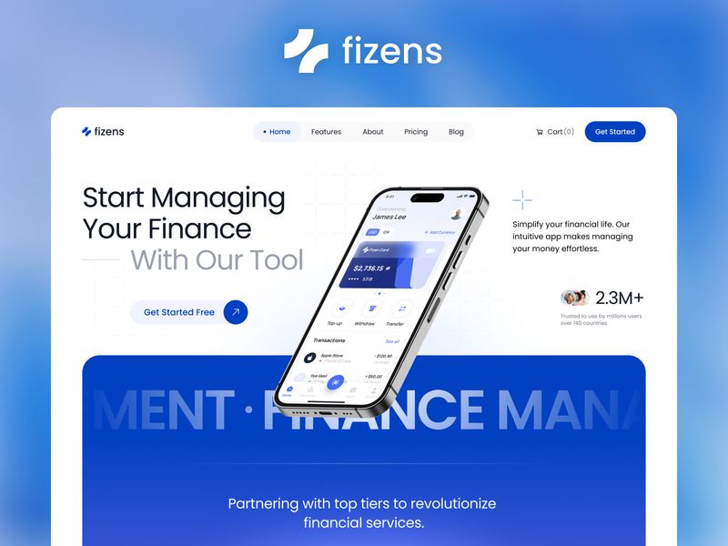 Fizens — Finans Yönetimi Web Sitesi Şablonu