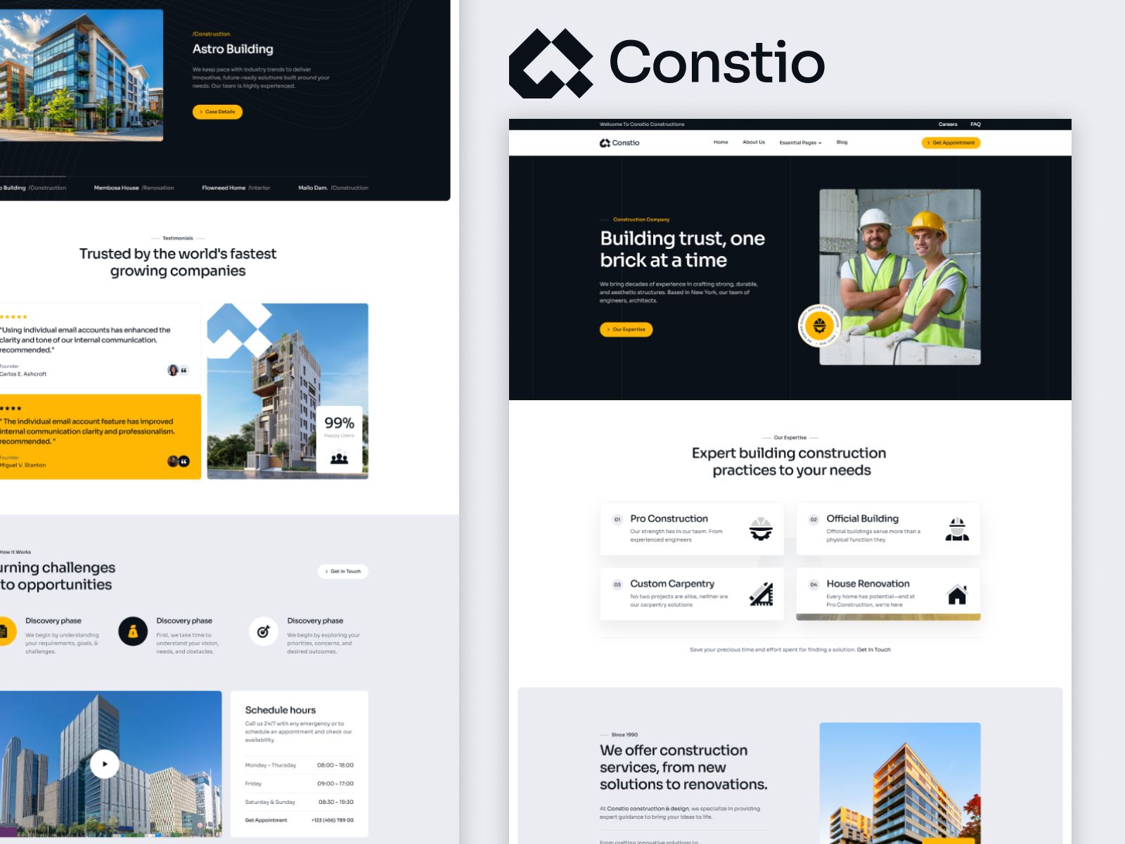 Constio — Business Website Template screenshot 3