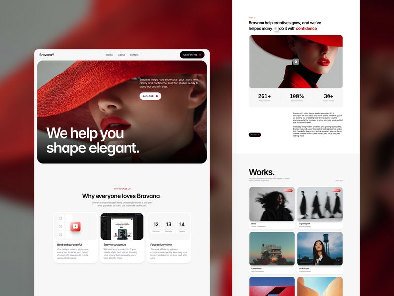 Bravana — Minimalist Dijital Ajansı Web Sitesi Şablonu - Hover