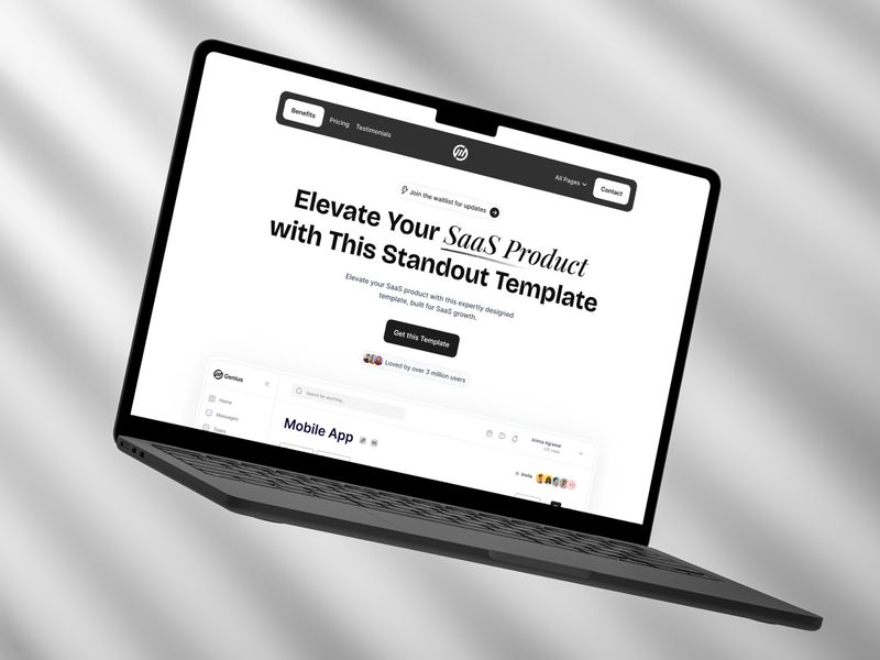 Genius — Minimal SaaS Açılış Sayfası Şablonu - Hover