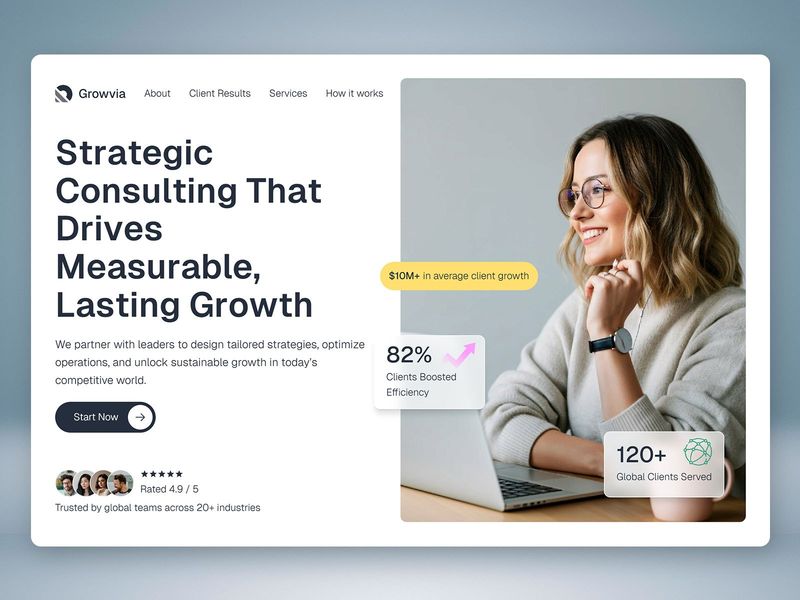 Growvia — Danışmanlık Web Sitesi Şablonu