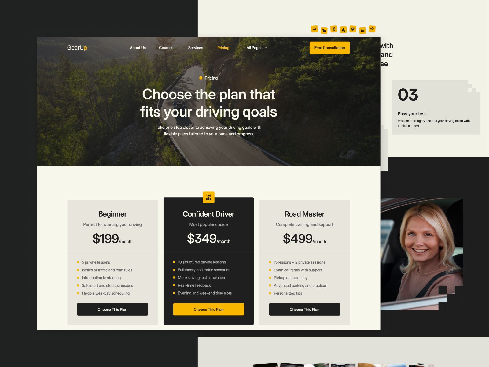 Gearup — Driving School Website Template screenshot 4