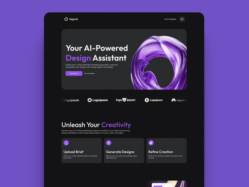 NajmAI — AI SaaS Web Sitesi Şablonu