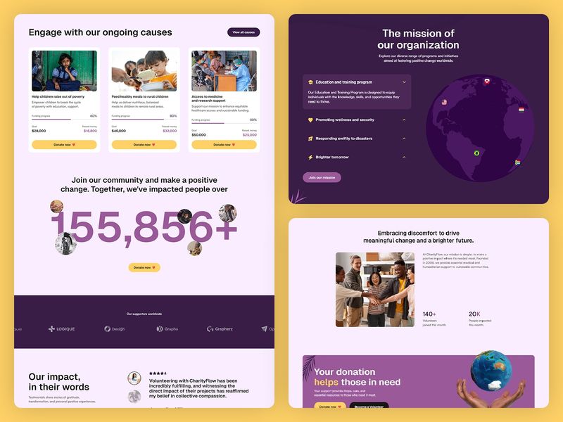 Charityflow — Kar Amacı Gütmeyen Web Sitesi Şablonu - Hover