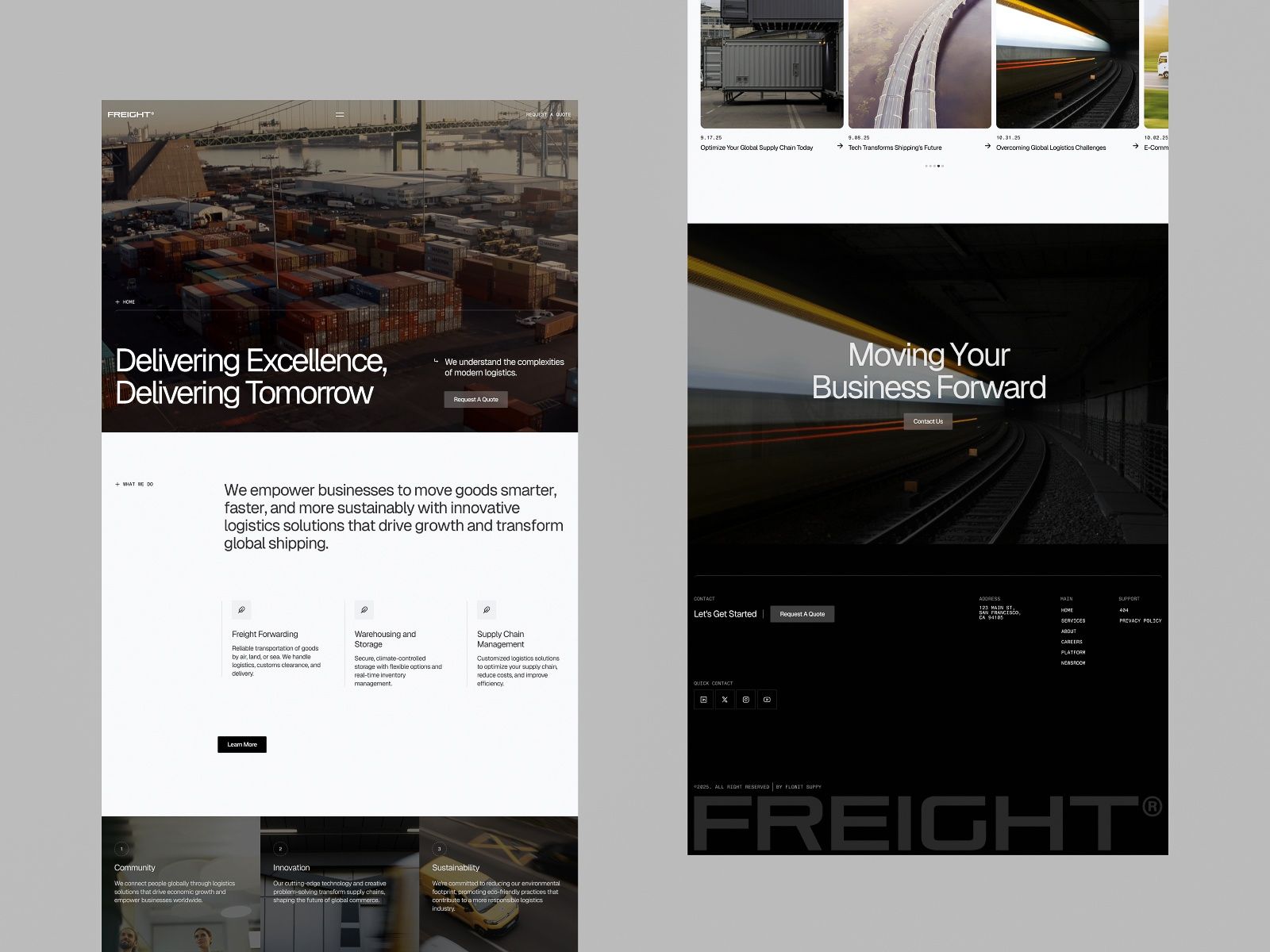 Freight® — Logistics Company Website Template screenshot 4