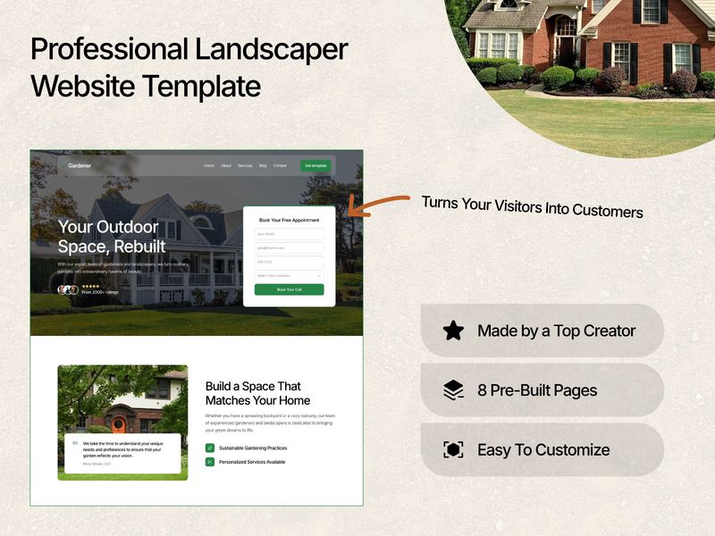 Bahçıvan — Peyzaj Web Sitesi Şablonu - Hover