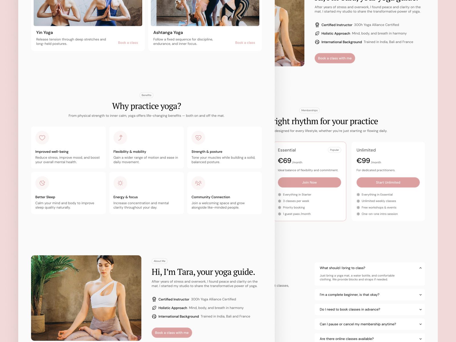Asana — Yoga & Pilates Studio Website Template screenshot 3