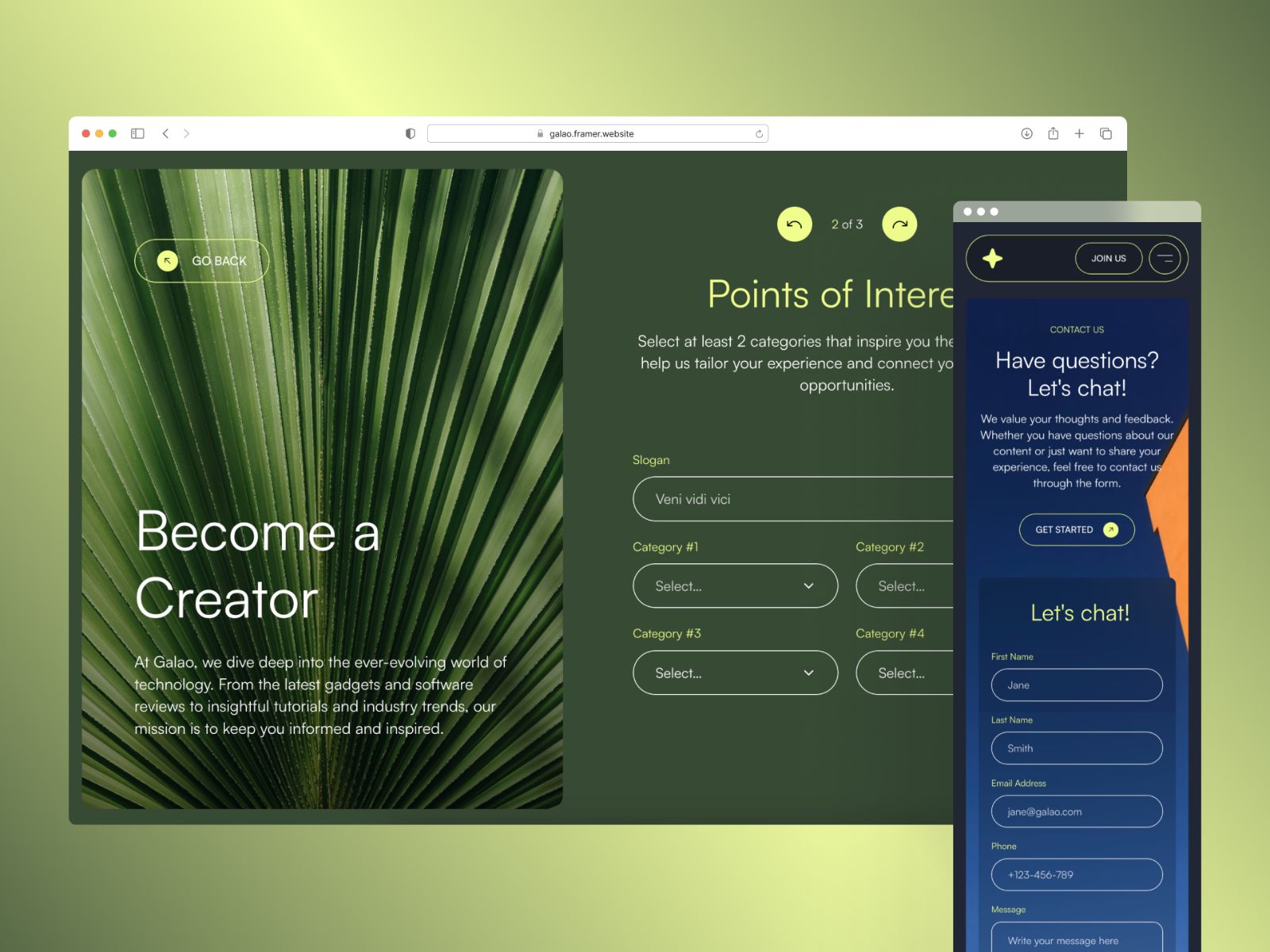 Galao — Creative Website Template screenshot 4