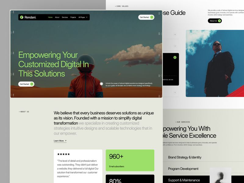 Rendani — Yaratıcı Portföy ve Pazarlama Web Sitesi Şablonu