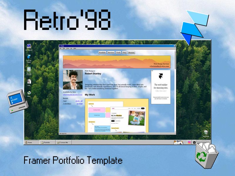 Retro'98 — Yaratıcı Web Sitesi Şablonu