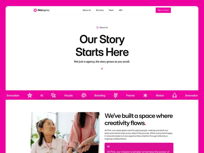 Pink — Dijital Ajans Web Sitesi Şablonu - Hover