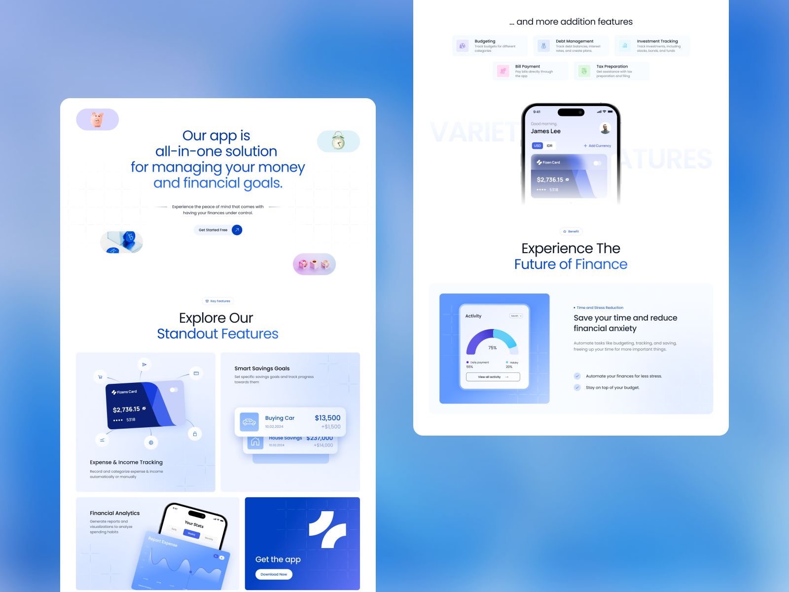 Fizens — Finance Management Website Template screenshot 3