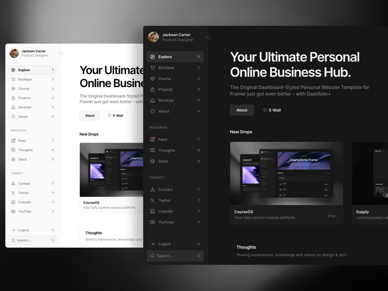 Dashfolio+ — Personal Website Template screenshot 2