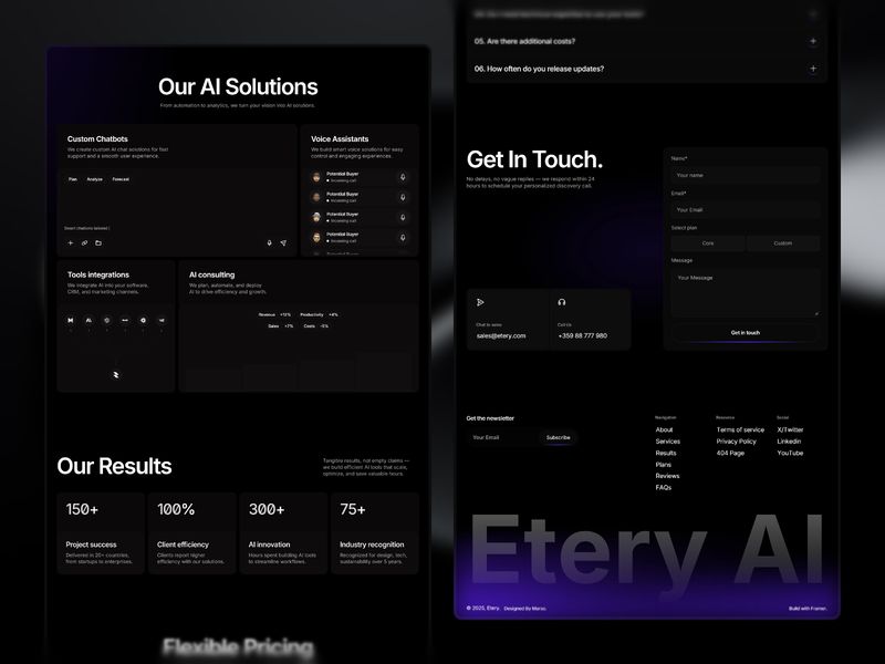 Etery — Yapay Zeka Geliştirme Web Sitesi Şablonu - Hover