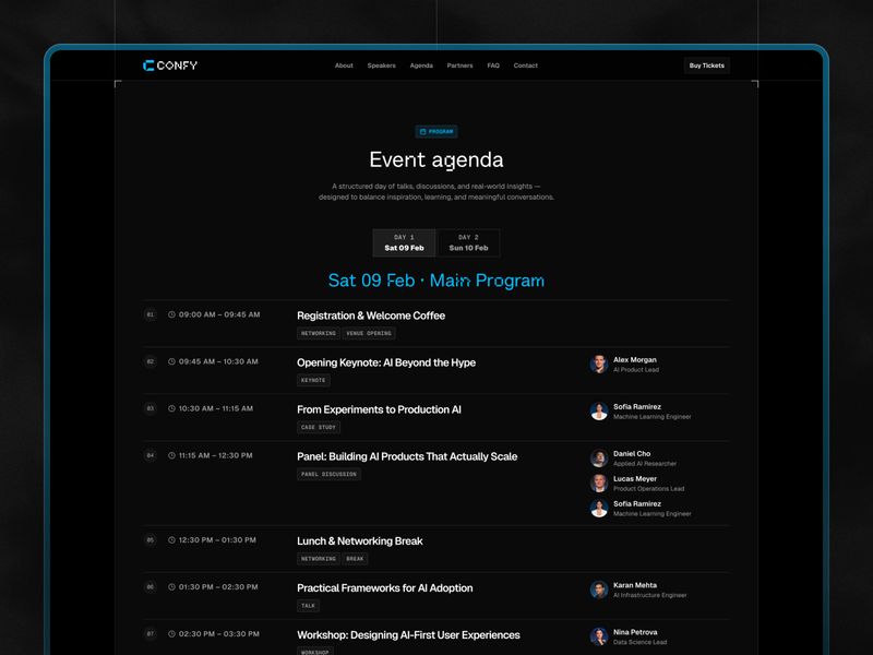 Confy — Topluluk Web Sitesi Şablonu - Hover