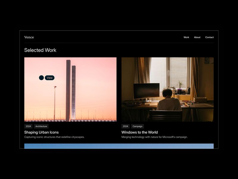 Vence — Yaratıcı Web Sitesi Şablonu - Hover