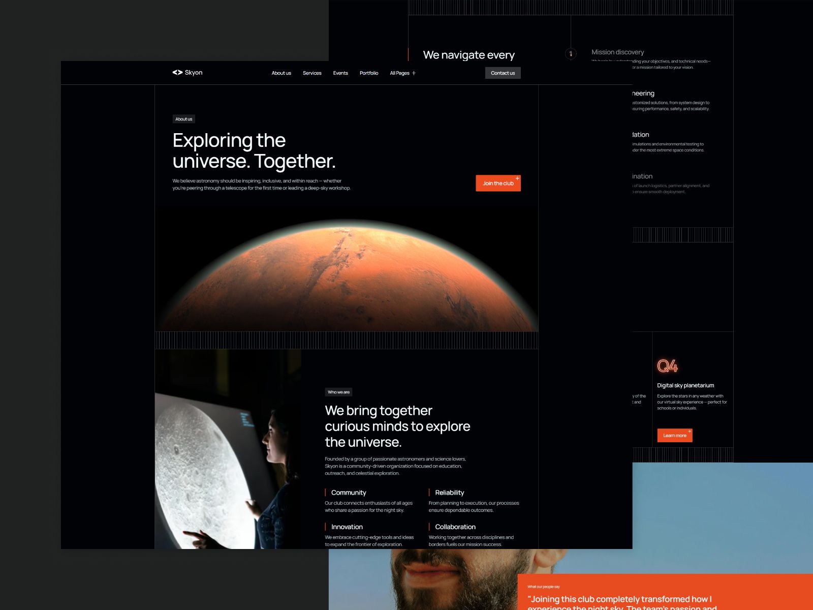 Skyon — Astronomy Website Template screenshot 3