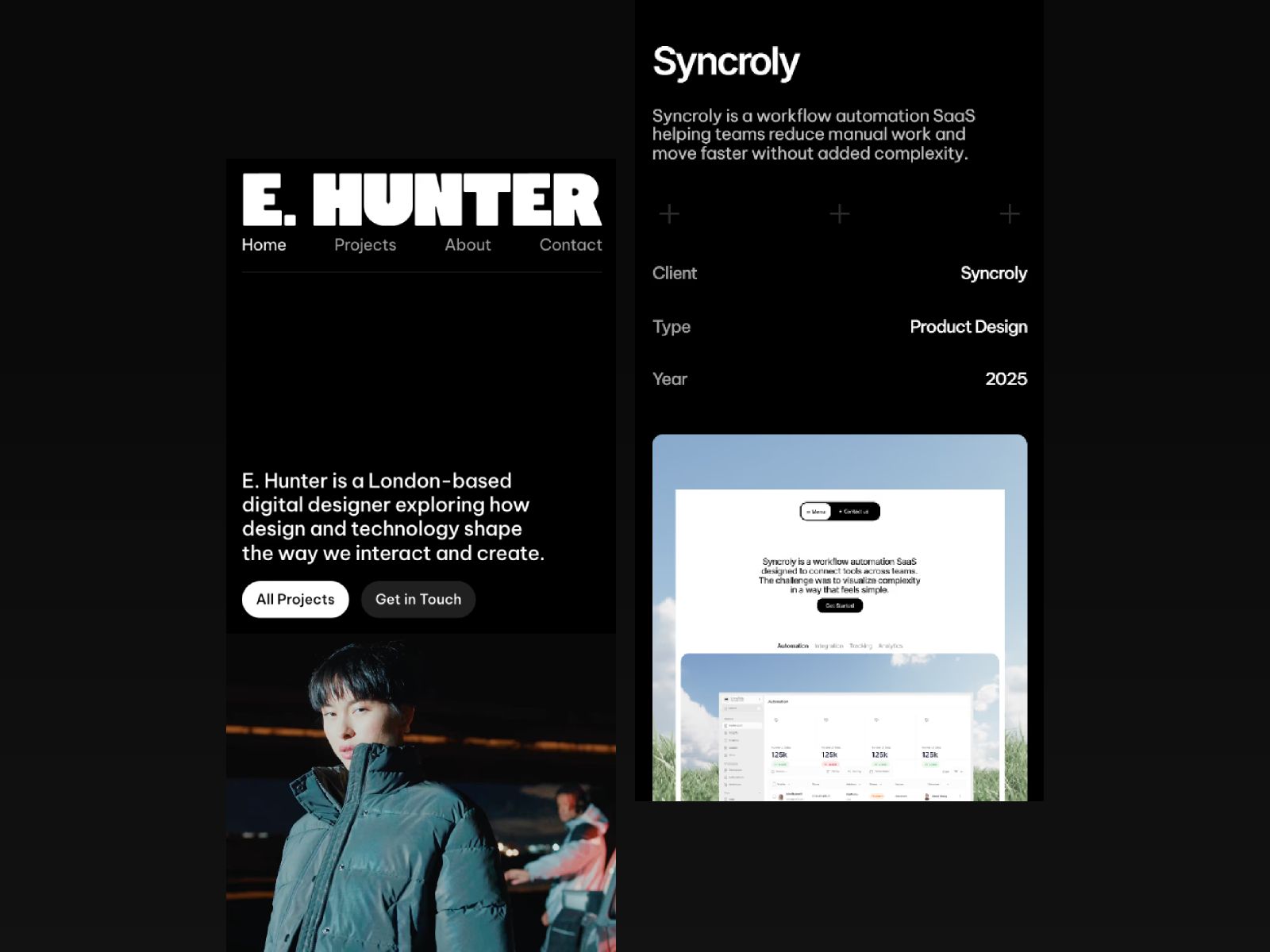 E.Hunter — Personal Portfolio Website Template screenshot 3